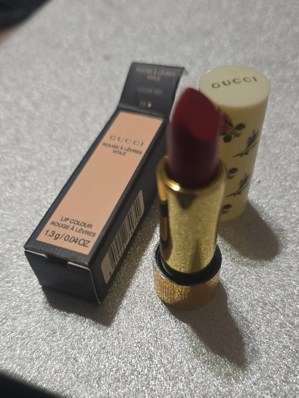 🧚‍♀️#25 GOLDIE RED Gucci MINI Rouge A Levres Voile Lip Colour Lipstick NWT